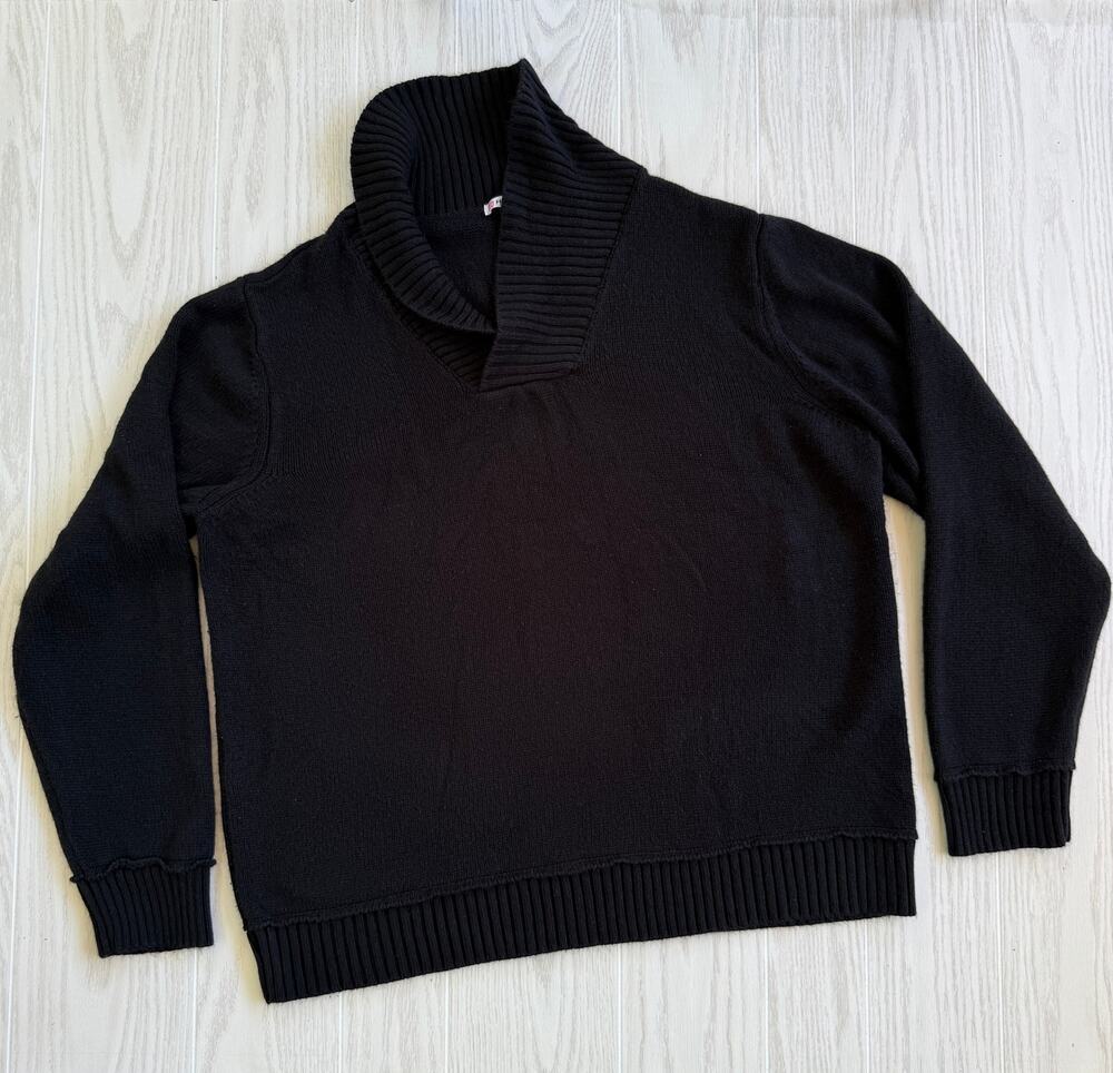 H2H Men’s Size 3XL Red Trim Knit V-Neck Loose Acrylic Sweater